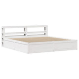 Bed Frame with Headboard White 180x200 cm Super King Solid Wood Pine 3306334