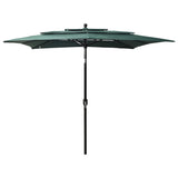3-Tier Garden Parasol with Aluminium Pole Green 2.5x2.5 m 313837