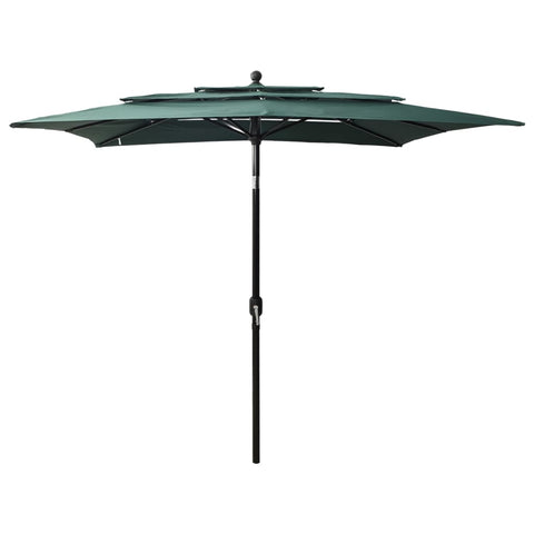 3-Tier Garden Parasol with Aluminium Pole Green 2.5x2.5 m 313837