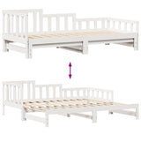 Daybed with Trundle and Drawers without Mattress White 90x190 cm Single 3302224