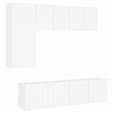 5 Piece TV Wall Units White Engineered Wood 3216464