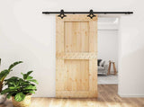 Sliding Door Natural and Black 80 x 210 cm Solid Pine Wood 3445051