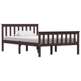Bed Frame without Mattress Dark Brown Solid Pinewood 120x200 cm 283234