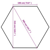 Hexagonal Pop-Up Marquee with 6 Sidewalls Cream White 3.6x3.1 m 42109