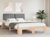 Bed Frame with Upholstered Headboard Light Grey 120 x 190 cm 877504