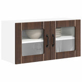 Wall Glass Cabinet LUCCA Brown Oak 80 x 31 x 40 cm 884952