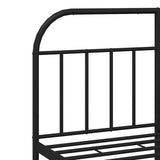 Metal Bed Frame without Mattress with Headboard Black 135x190cm 353634