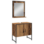 Bathroom Furniture Set with Door 4 pcs Brown 33 x 33 x 185.5 cm 3334409