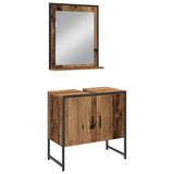 Bathroom Furniture Set with Door 4 pcs Brown 33 x 33 x 185.5 cm 3334409