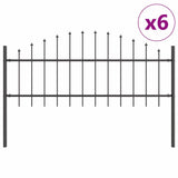 Garden Fence Grey 1020 x 75 cm Powder-Coated Steel 3360118