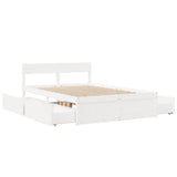 Bed Frame without Mattress White 120x200 cm Solid Wood Pine 3282352