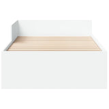 Bed Frame without Mattress White 75x190 cm Small Single Engineered Wood 849593