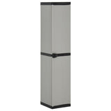 Garden Storage Cabinet Grey and Black PVC, Polypropylene Medium 340985