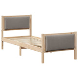 Bed Frame with Headboard Taupe 80 x 200 cm Fabric 878362