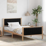 Bed frame Brown and black 100 x 200 cm Solid pine wood 878491