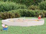 Sandbox with Seats White Octagon Solid Wood Pine 825017