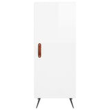 Highboard High Gloss White 34.5x34x180 cm Engineered Wood 3198763