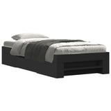 Bed Frame without Mattress Black 75x190 cm Small Single Engineered Wood 3295528