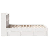 Bookcase Bed without Mattress White 140x190 cm Solid Wood Pine 3308973