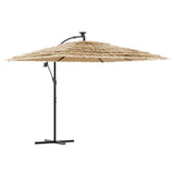 Garden Parasol with with LEDs and Steel Pole Brown 269x269x235 cm 4005087