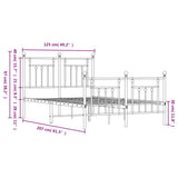 Bed Frame Black Powder-Coated Steel Double Durable Bed Frame 353553