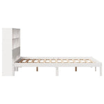 ZNTS Bookcase Bed without Mattress White 135x190 cm Double Solid Wood Pine 3321578