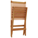 Folding Garden Chairs 4 pcs Beige Fabric and Solid Wood 3214646