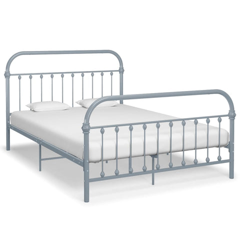 ZNTS 284506 Bed Frame without Mattress Grey Metal 120x200 cm