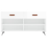 Shoe Bench High Gloss White 102x35x55 cm Engineered Wood 829710