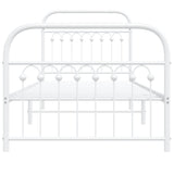 Metal Bed Frame without Mattress with Footboard White 90x190cm 376659