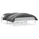 Metal Bed Frame without Mattress White 135x190cm 373672