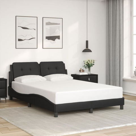 ZNTS Bed Frame without Mattress Black 120x200 cm Faux Leather 3208170