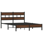 ZNTS Bed Frame without Mattress Brown Oak 160x200 cm Engineered Wood 4017311