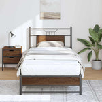 Bed Frame without Mattress Brown Oak 90x190 cm Single Engineered Wood 4107008