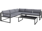 Three-Piece L Shaped Garden Furniture Set with Cushions - Grey T3398P323814