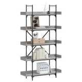 Bookcase 5-Tier Grey Sonoma 100x33x180.5 cm Engineered Wood 837700