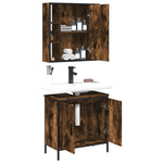 ZNTS 2 Piece Bathroom Furniture Set Smoked Oak Engineered Wood 3214722