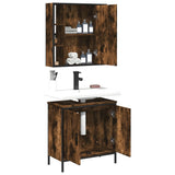 2 Piece Bathroom Furniture Set Smoked Oak Engineered Wood 3214722