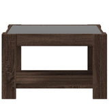 Coffee Table with LED Brown Oak 73x53x45 cm Engineered Wood 847552