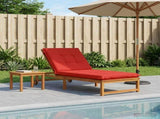 Sunlounger Cushion GEMERT 100% Polyester Red 190 x 80 x 9 cm 947452