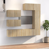 6 Piece TV Cabinet Set Sonoma Oak Engineered Wood 3114552