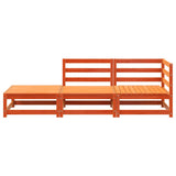 Garden Sofa with Footstool 2-Seater Wax Brown Solid Wood Pine 837974