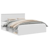 Bed Frame with Headboard White 160 x 200 cm Solid Pine Wood 3410573