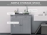 75x60cm Freestanding Bathroom Storage Cabinet Unit w/ 2 Drawers Cupboard Adjustable Shelf Metal T3398P344166