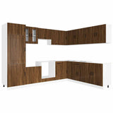 14 Piece Kitchen Cabinet Set Kalmar Brown Oak Engineered Wood 3314978
