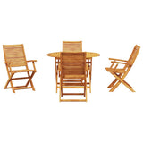 Garden Dining Set Folding 5 pcs Brown Solid Acacia Wood 3375709