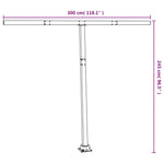 Awning Post Set White 300x245 cm Iron 315090