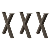 Dining Table Legs X-Shaped 3 pcs Natural Steel 70x cm Steel 4012991