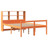 Bookcase Bed without Mattress Wax Brown 140x190 cm Solid Wood 3322030