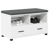 Hall Bench White 80 x 38 x 46 cm Engineered Wood and Fabric 891456